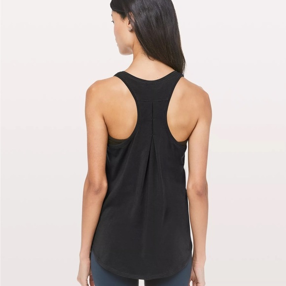 Lululemon Love Pleated Tank Top Black ~10 Racerback Relaxed Fit Yoga Loungewear - Picture 2 of 12